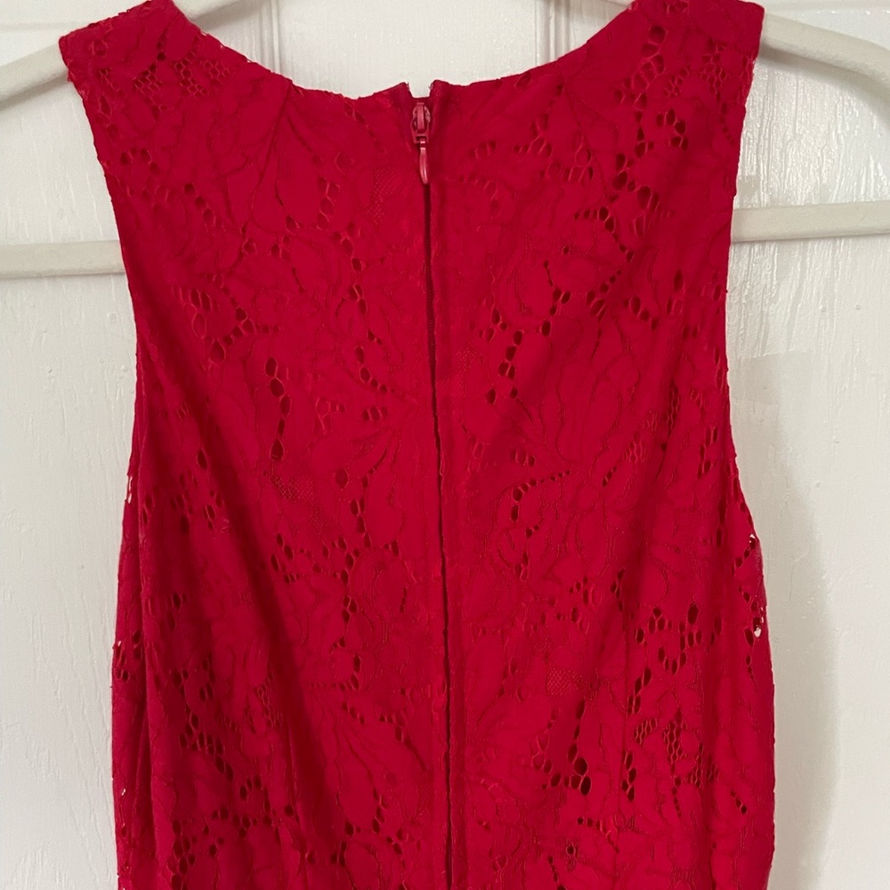 ❤️ Size 2 • H&M • Fit + Flare• red lace dress ❤️